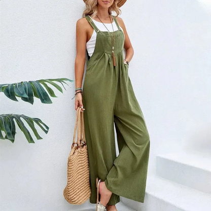 Luchtige Dames Jumpsuit met Wijde Pijpen – Casual Overal Look