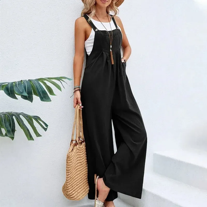 Luchtige Dames Jumpsuit met Wijde Pijpen – Casual Overal Look