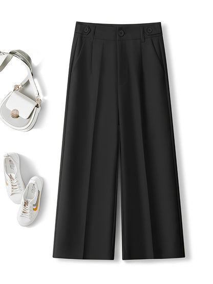 Dames broek – Culotte met hoge taille en knoopdetails