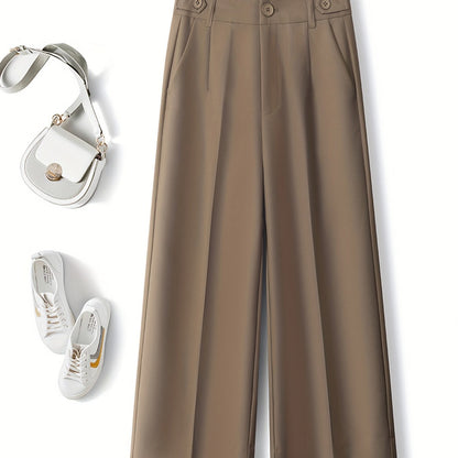 Dames broek – Culotte met hoge taille en knoopdetails