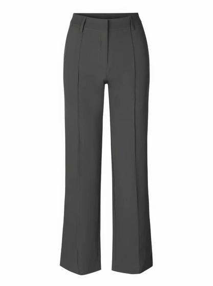 Flared Broek Dames High Waisted – Uitlopende Stretchbroek met Naden