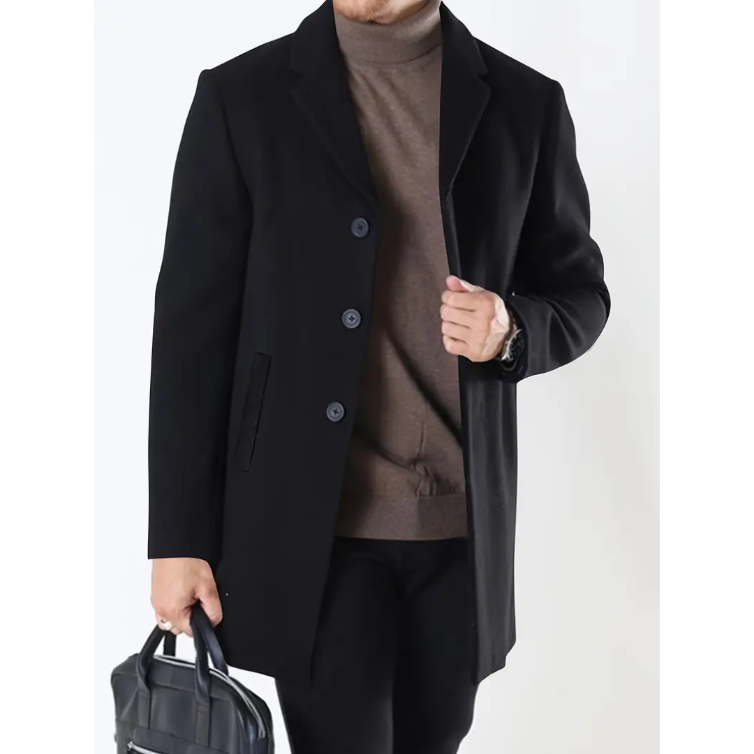 Jacob - Midellange effen trenchcoat