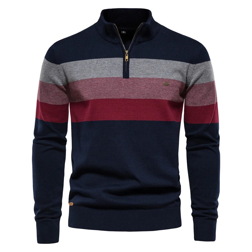 Bernon - Gestreepte Half-zip Trui