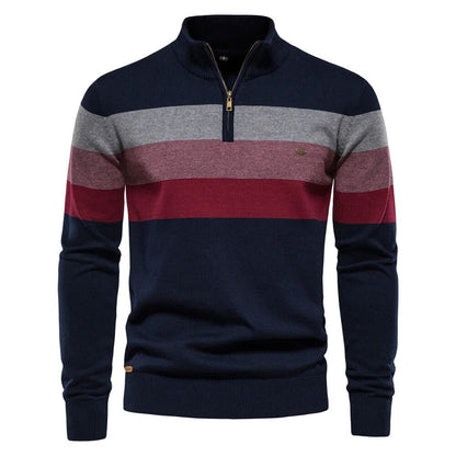 Bernon - Gestreepte Half-zip Trui