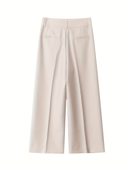 Dames broek – Culotte met hoge taille en knoopdetails