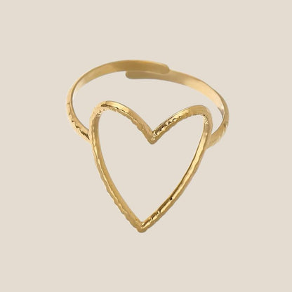 Dames Ring – Verstelbare Ring met Open Hartvorm