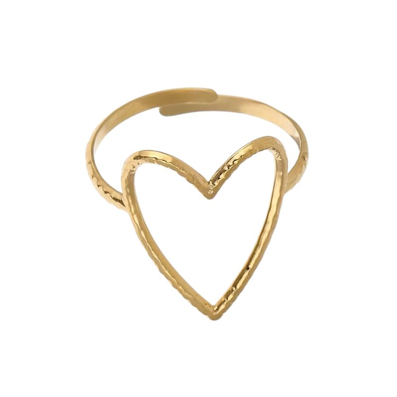 Dames Ring – Verstelbare Ring met Open Hartvorm