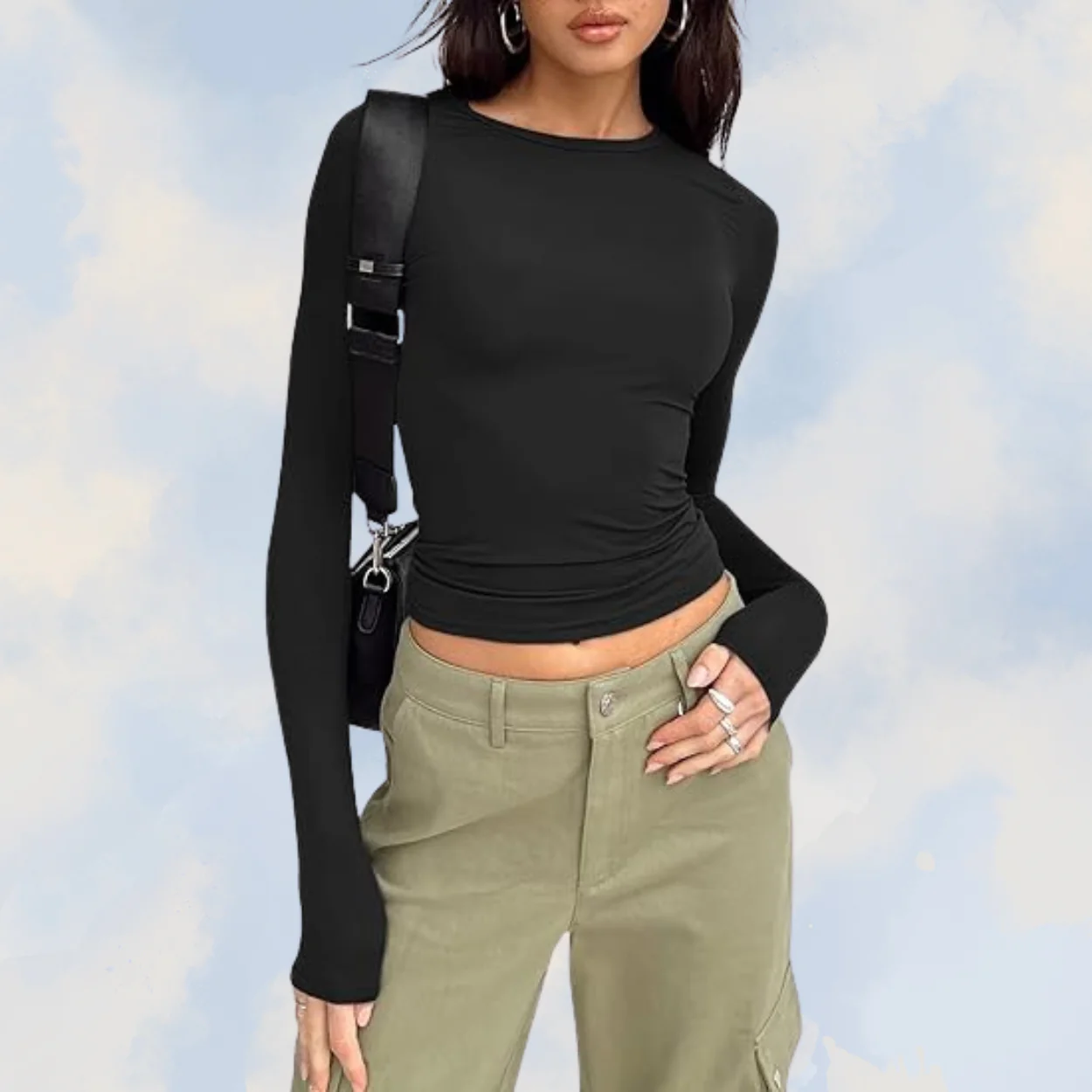 Cropped Top met Lange Mouwen – Minimalistische Streetstyle