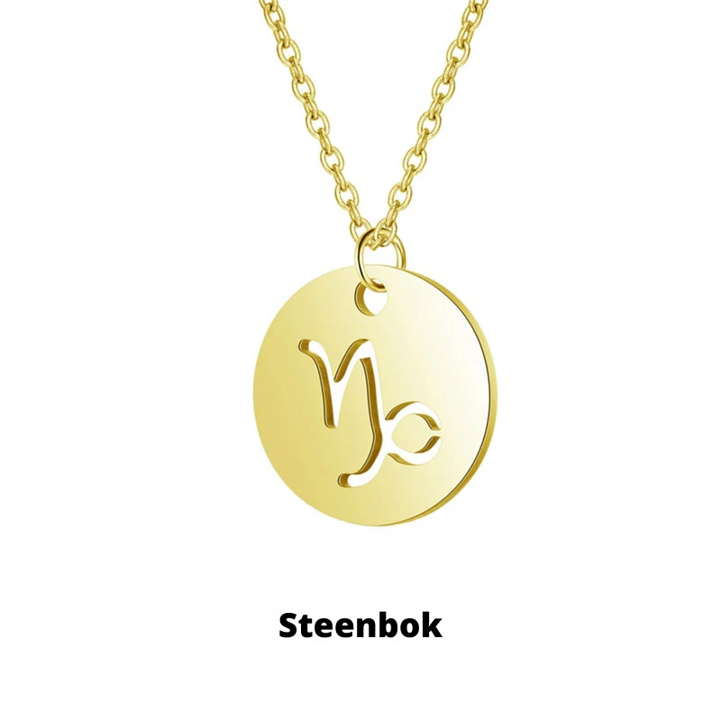 Dames Ketting – Ronde Hanger met Sterrenbeeld Gravure