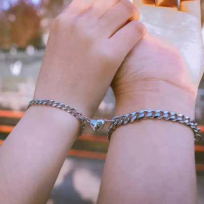 Dames Armbandenset – Twee Schakelarmbanden met Hartsluiting