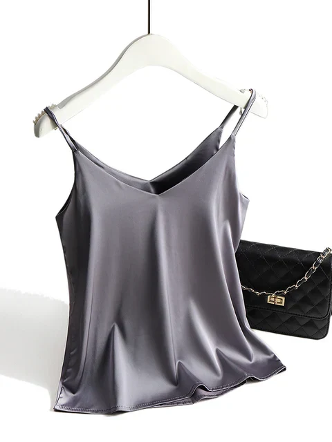 Satijnen Cami Top met Spaghettibandjes – Glanzend en Elegant
