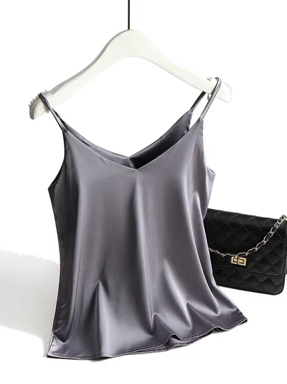 Satijnen Cami Top met Spaghettibandjes – Glanzend en Elegant