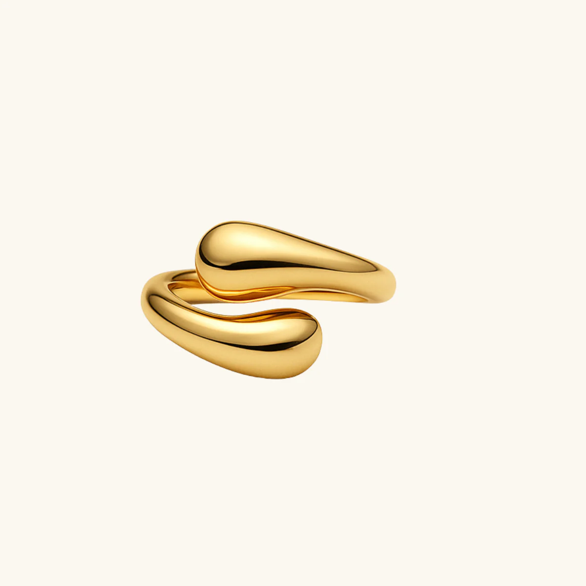Dames Ring – Dubbeldruppel Design met Glanzende Afwerking