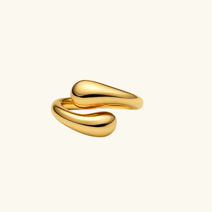 Dames Ring – Dubbeldruppel Design met Glanzende Afwerking