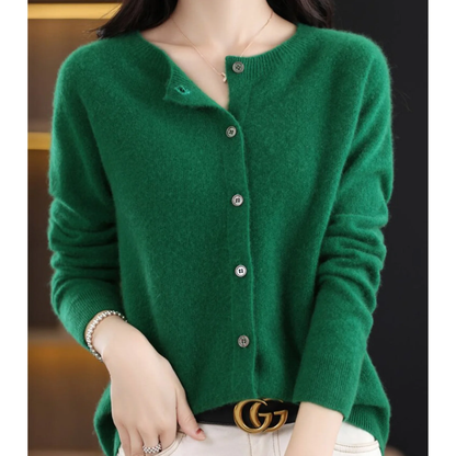 Gebreide Cardigan met Knopen – Zachte Trui met V-Hals