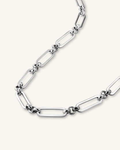 Dames Ketting – Fijne Ketting met Ovale Schakels in Zilverlook