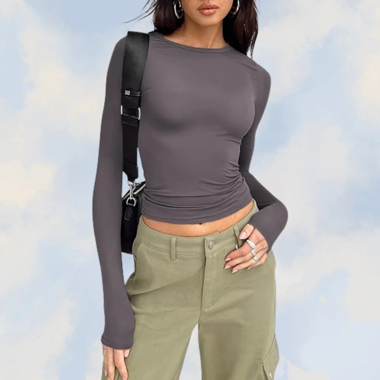 Cropped Top met Lange Mouwen – Minimalistische Streetstyle