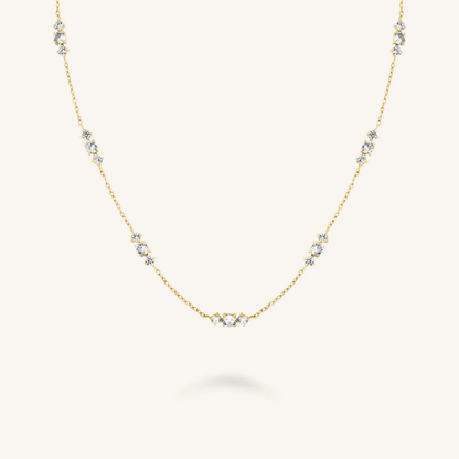 Dames Ketting – Subtiele Ketting met Fijne Steentjes in Clustervorm
