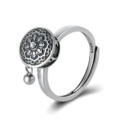 Dames Ring – Verstelbare Mantra Ring met Gravure en Hanger