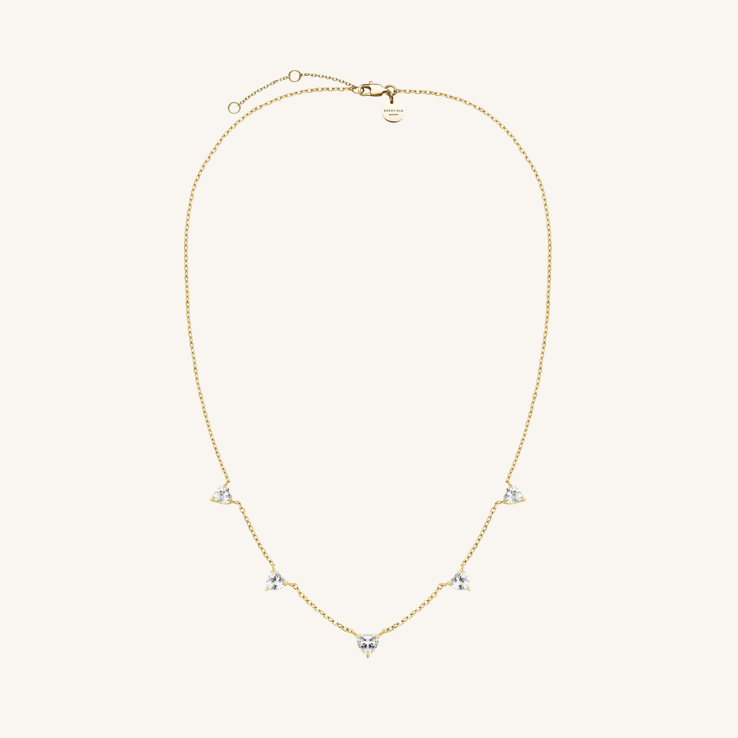 Dames Ketting – Halsketting met Hartvormige Zirconia Steentjes