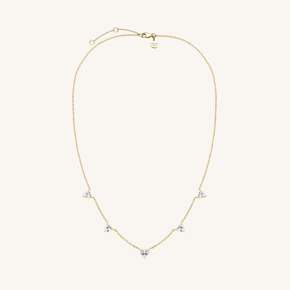 Dames Ketting – Halsketting met Hartvormige Zirconia Steentjes