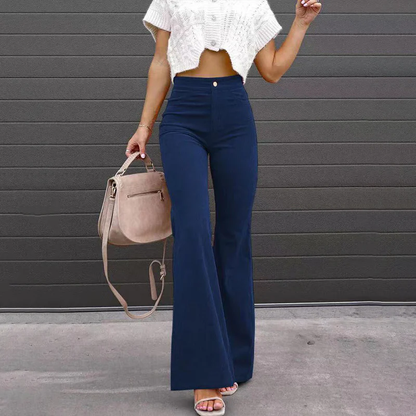 Dames flared broek – Hoge taille en aansluitende pasvorm
