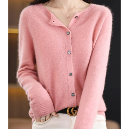Gebreide Cardigan met Knopen – Zachte Trui met V-Hals