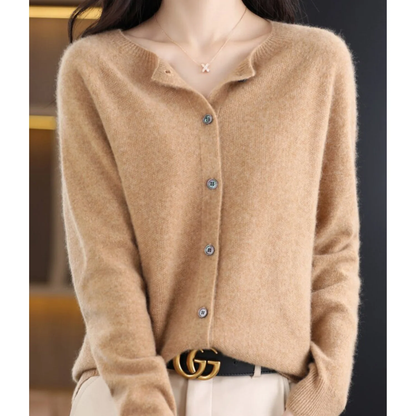 Gebreide Cardigan met Knopen – Zachte Trui met V-Hals