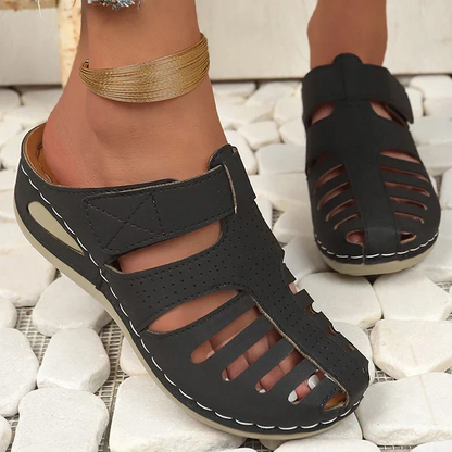 Dames Sandalen - Open Teen - Klittenbandsluiting - Ademend Design