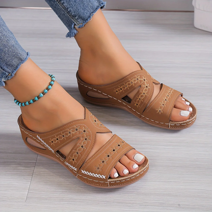 Orthopedische comfortslippers met open sleehak – Steun & stijl in één
