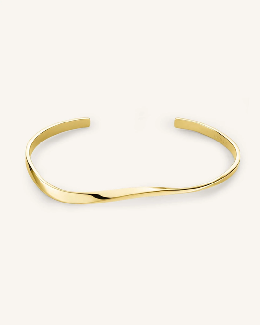 Dames bangle armband – Open armband met gedraaide vormgeving
