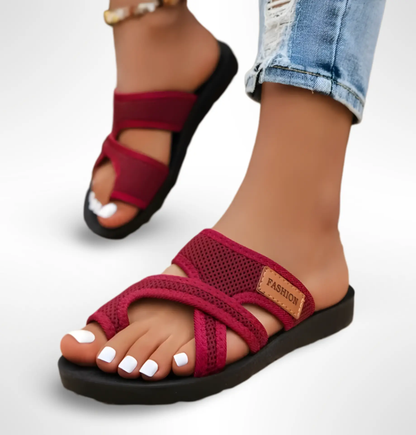 Dames Sportieve Slippers met Kruisbanden – Ademend Mesh Design