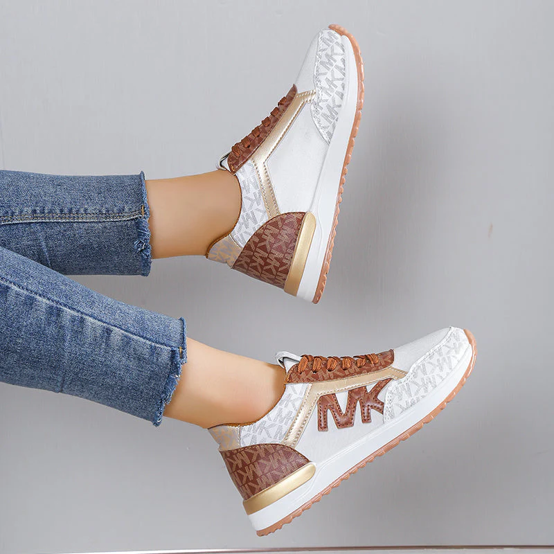 Dames Sneakers – Sportieve Lage Schoenen met Contrasterende MK-Print