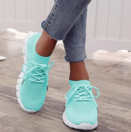 Dames sneakers met mesh bovenwerk – Lichtgewicht sportschoenen met vetersluiting