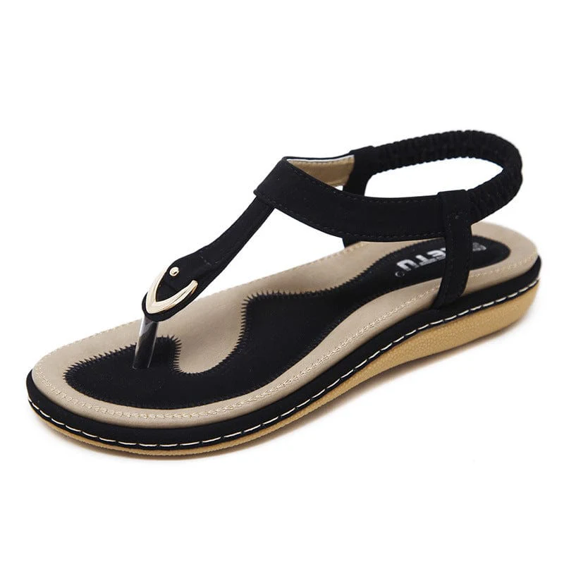 Dames Teenslippers – Elastische Enkelband en Ringdetail