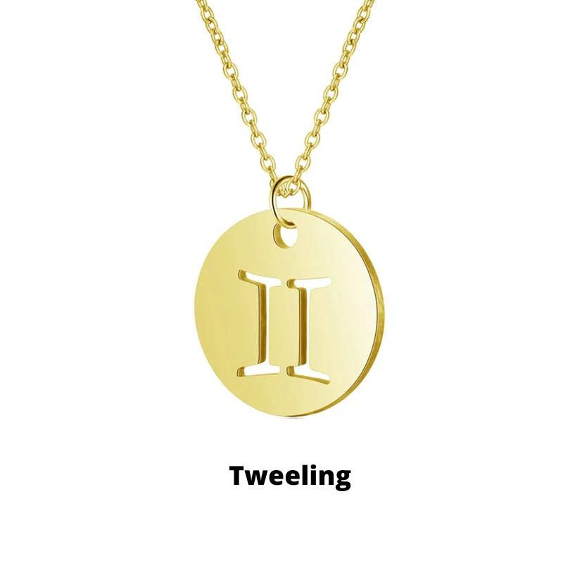 Dames Ketting – Ronde Hanger met Sterrenbeeld Gravure