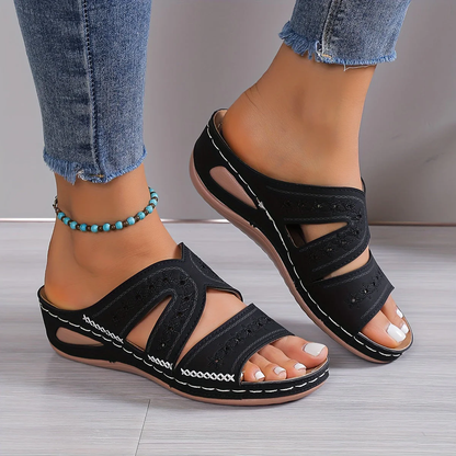 Orthopedische comfortslippers met open sleehak – Steun & stijl in één