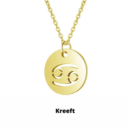 Dames Ketting – Ronde Hanger met Sterrenbeeld Gravure