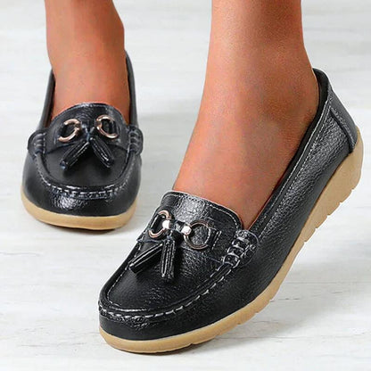 Dames Instappers - Mocassin Stijl - Antislip Zool - Kwastdetail - Casual