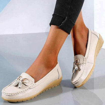 Dames Instappers - Mocassin Stijl - Antislip Zool - Kwastdetail - Casual