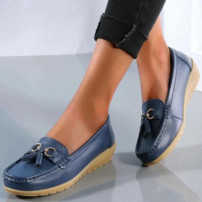 Dames Instappers - Mocassin Stijl - Antislip Zool - Kwastdetail - Casual