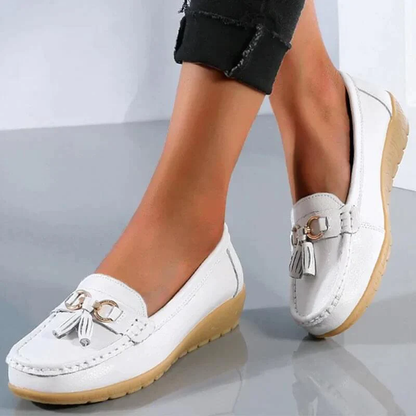 Dames Instappers - Mocassin Stijl - Antislip Zool - Kwastdetail - Casual