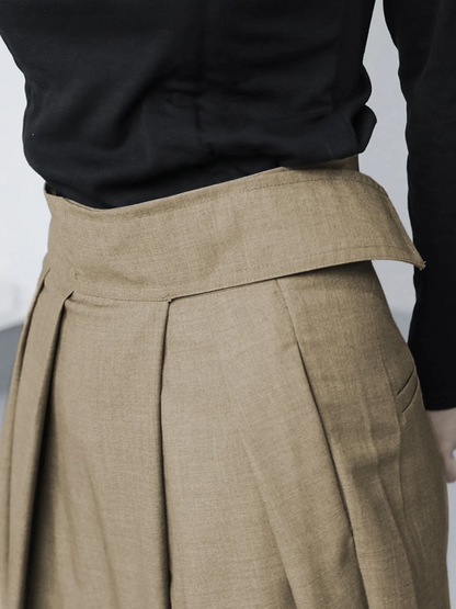 High-waist plooibroek voor dames – Wijde pijpen met relaxte pasvorm