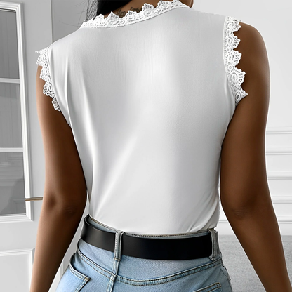 Dames kanten top – Mouwloos en verfijnd design