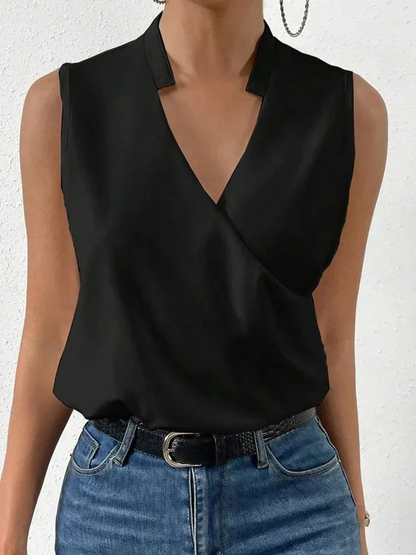 Dames Blouse Mouwloos - Bloemenprint - V-Hals - Zomer Top