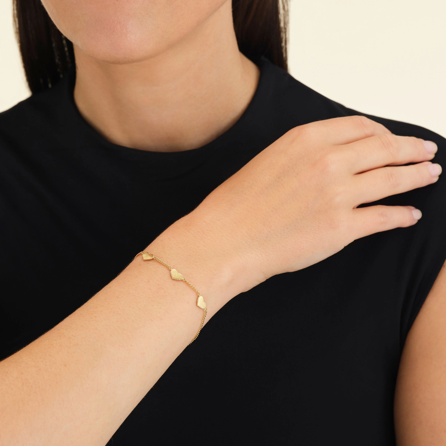 Dames armband met hartvormige schakels – Verstelbare fijne schakelarmband