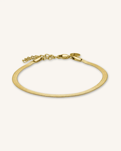 Dames armband met platte slangenschakel – Verfijnde armband met verstelbare sluiting