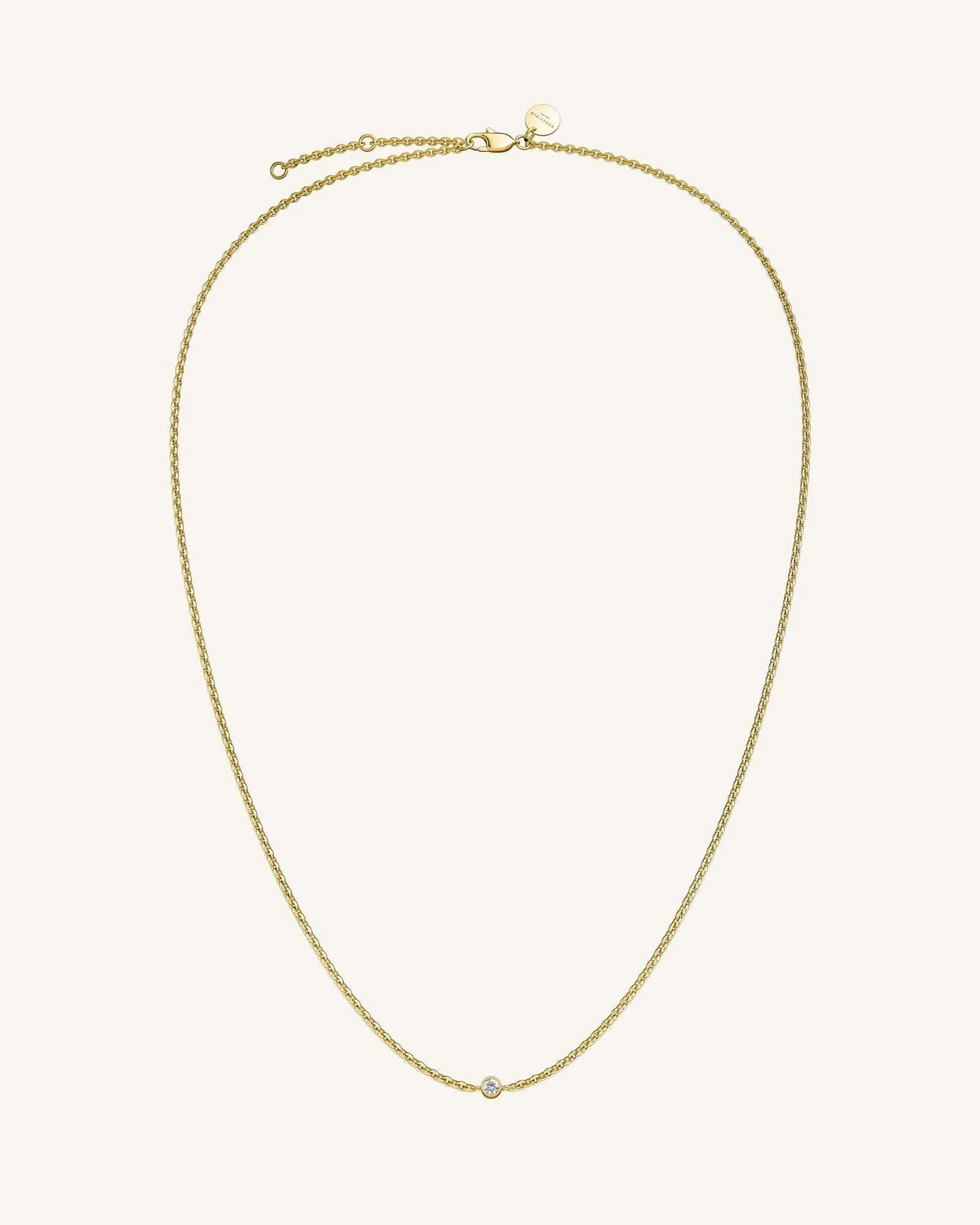 Dames ketting met fijn schakeldesign – Minimalistische halsketting met centrale steen