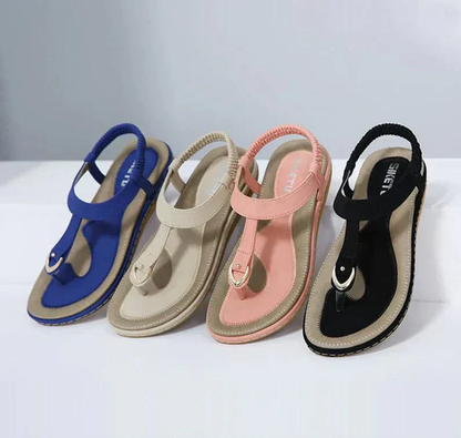 Dames Teenslippers – Elastische Enkelband en Ringdetail