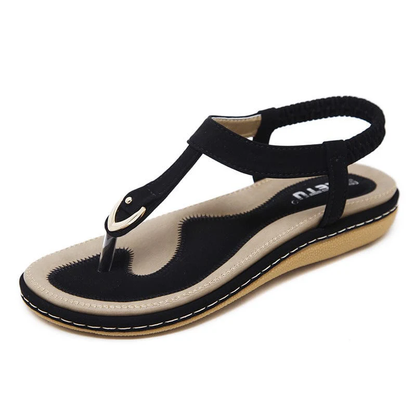 Dames Teenslippers – Elastische Enkelband en Ringdetail